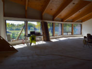 New windows in dining area with one large viewing area instead of multiple panes